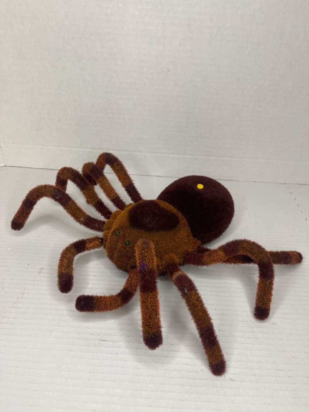 VTG Gemmy Restored Animated Crawling Spider Halloween Prop Brown Orange Striped